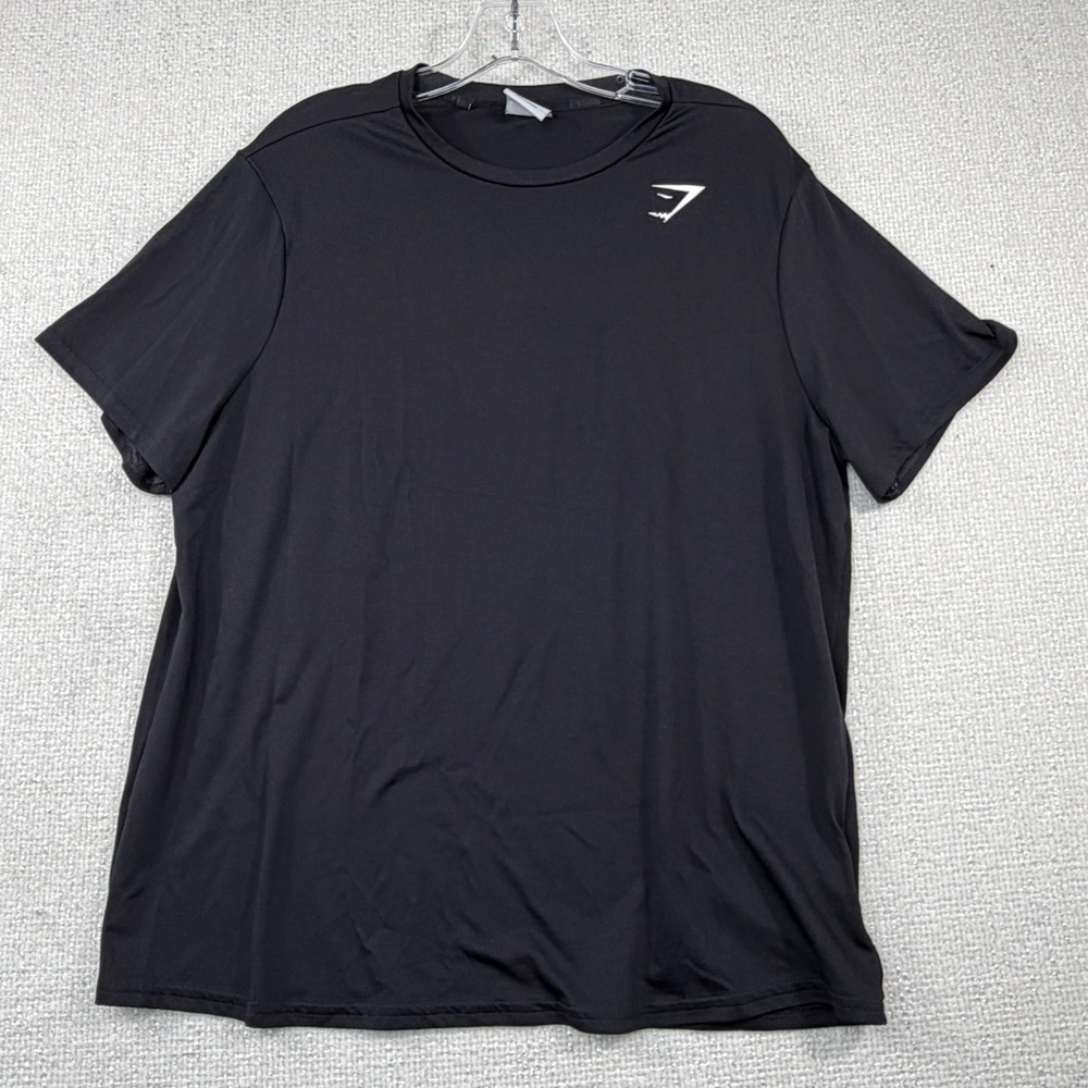 Gymshark Mens Large Black Short Sleeve Training Workout T-Shirt A2A1J Logo